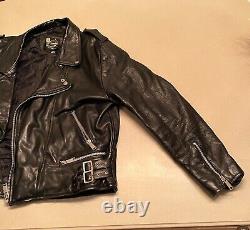 Vintage Leather Motorcycle Biker Jacket 1970s-80s, Custom Hand Painted