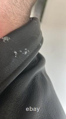 Vintage Leather Motorcycle Black Jacket Size Large