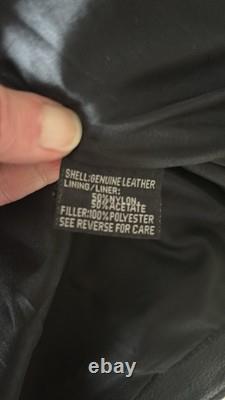 Vintage Leather Motorcycle Black Jacket Size Large