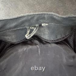 Vintage Leather Motorcycle Jacket, Black, Fully Padded, Vented, Size XXL 055