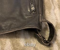 Vintage Leather Motorcycle Jacket Premium Leather with Extra Padding Men's 5x