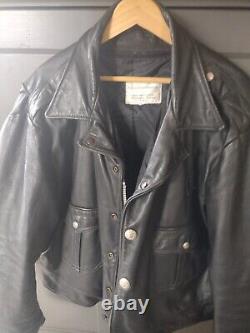 Vintage Leather Motorcycle Jacket Size 50 Taylor Leatherwear Milwaukee Police