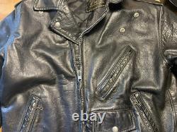 Vintage Leather Motorcycle Jacket by BRENT, Perfecto Style, Made in USA, Men's L