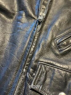 Vintage Leather Motorcycle Jacket by BRENT, Perfecto Style, Made in USA, Men's L