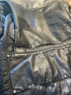Vintage Leather Motorcycle Jacket by BRENT, Perfecto Style, Made in USA, Men's L