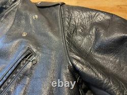 Vintage Leather Motorcycle Jacket by BRENT, Perfecto Style, Made in USA, Men's L