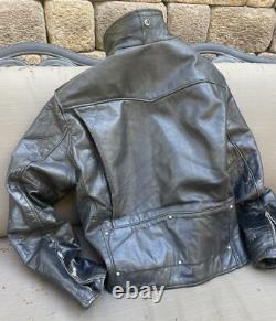 Vintage Leather Motorcycle Jacket by BRENT, Perfecto Style, Made in USA, Men's L