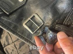 Vintage Leather Motorcycle Jacket by BRENT, Perfecto Style, Made in USA, Men's L