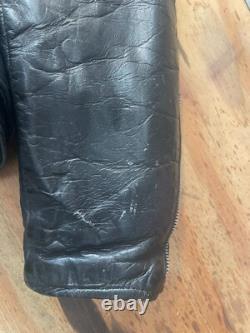Vintage Leather Motorcycle Jacket by BRENT, Perfecto Style, Made in USA, Men's L