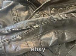 Vintage Leather Motorcycle Jacket by BRENT, Perfecto Style, Made in USA, Men's L