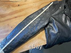 Vintage Leather Motorcycle Jacket by BRENT, Perfecto Style, Made in USA, Men's L