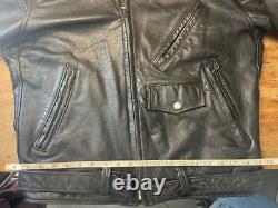 Vintage Leather Motorcycle Jacket by BRENT, Perfecto Style, Made in USA, Men's L