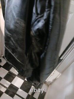 Vintage Leather Shop BLACK leather motorcycle jacket Mens 46 Long