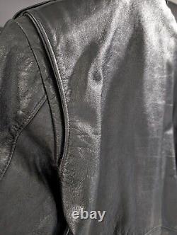 Vintage Lesco Black Leather Biker Jacket Size 42