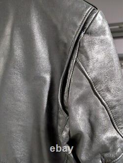 Vintage Lesco Black Leather Biker Jacket Size 42