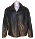 Vintage Levi's 100% Leather Dark Brown Biker Bomber Jacket Size Mens Large