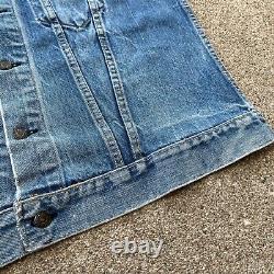 Vintage Levi's Denim Vest Size 44 Blue Big E 60s 70s Type 3 Indigo Made in USA