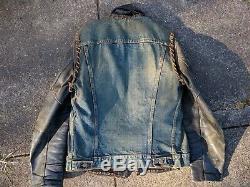 Vintage Levis Big E Biker Vest Leather Jacket 1 %er MC Patch Pin Button buco