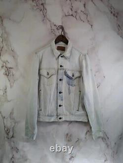 Vintage Levis Denim Jacket Men Medium Light Wash Bleach Trucker Jean 214 80s 90s
