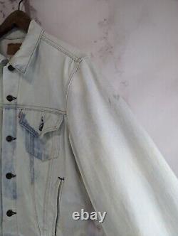 Vintage Levis Denim Jacket Men Medium Light Wash Bleach Trucker Jean 214 80s 90s