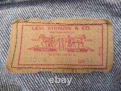 Vintage Levis Denim Jacket Mens 44R Black Trucker Type 3 USA 1980s 70506-0259