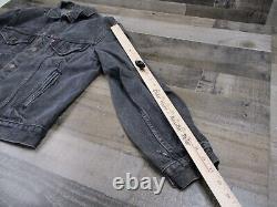 Vintage Levis Denim Jacket Mens 44R Black Trucker Type 3 USA 1980s 70506-0259