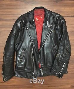 Vintage Lewis Leathers Aviakit Leather Jacket Monza Motorcycle Cafe Racer Black