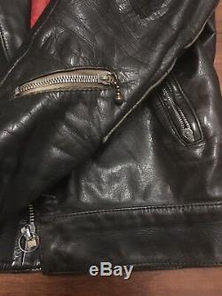 Vintage Lewis Leathers Aviakit Leather Jacket Monza Motorcycle Cafe Racer Black