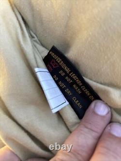 Vintage Licensed Harley Davidson Men's Large Brown Leather Bomber Jacket