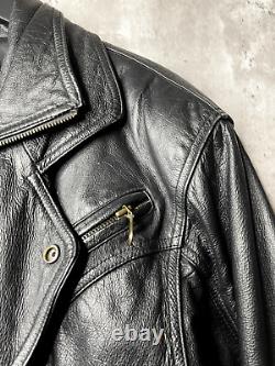 Vintage Lucky Leather Los Angeles Jacket Adult Small Black Bomber Biker Mens