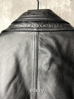 Vintage Lucky Leather Los Angeles Jacket Adult Small Black Bomber Biker Mens