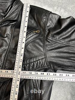 Vintage Lucky Leather Los Angeles Jacket Adult Small Black Bomber Biker Mens