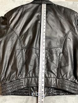 Vintage Lucky Leather Los Angeles Jacket Adult Small Black Bomber Biker Mens