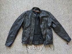Vintage MILWAUKEE motorcycle jacket M 40 black LEATHER vented CAFE RACER