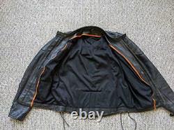 Vintage MILWAUKEE motorcycle jacket M 40 black LEATHER vented CAFE RACER