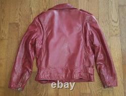 Vintage MOSCHINO Red Leather Biker Jacket Women's Size M