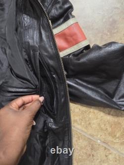 Vintage M. Julian Wilson Leather Cafe Racer Vented Motorcycle Jacket Black Sz L