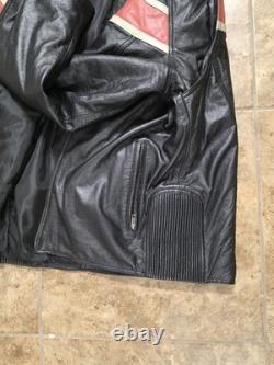 Vintage M. Julian Wilson Leather Cafe Racer Vented Motorcycle Jacket Black Sz L
