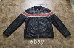 Vintage M. Julian Wilson Leather Cafe Racer Vented Motorcycle Jacket Black Sz L