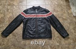 Vintage M. Julian Wilson Leather Cafe Racer Vented Motorcycle Jacket Black Sz L