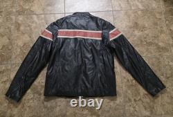 Vintage M. Julian Wilson Leather Cafe Racer Vented Motorcycle Jacket Black Sz L