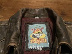 Vintage M. Julian Wilsons Cafe Moto Biker Brown Jacket Coat Men's Small