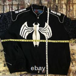 Vintage Marvel Amazing Spider-Man Venom Jeff Hamilton Design Racing Jacket BIG