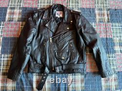 Vintage Maryland Leather Motorcycle Biker Jacket Black Men's Size 40 Great Cond