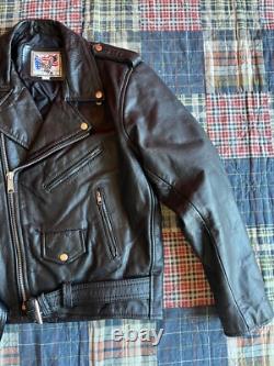 Vintage Maryland Leather Motorcycle Biker Jacket Black Men's Size 40 Great Cond