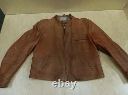 Vintage Mathias Jansha Leather Jacket Mens Medium Large 42 Cafe Racer Motorcycle