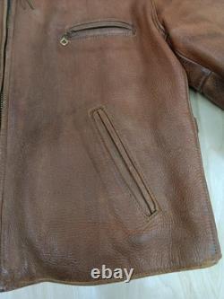 Vintage Mathias Jansha Leather Jacket Mens Medium Large 42 Cafe Racer Motorcycle