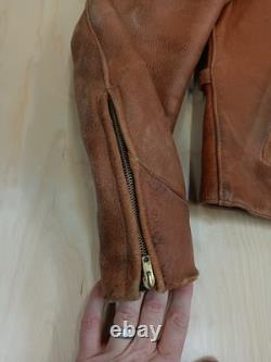 Vintage Mathias Jansha Leather Jacket Mens Medium Large 42 Cafe Racer Motorcycle