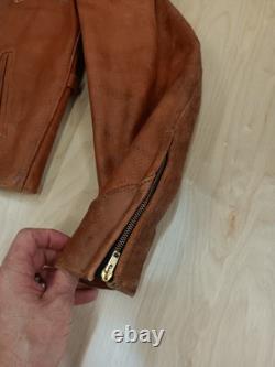 Vintage Mathias Jansha Leather Jacket Mens Medium Large 42 Cafe Racer Motorcycle