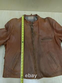 Vintage Mathias Jansha Leather Jacket Mens Medium Large 42 Cafe Racer Motorcycle